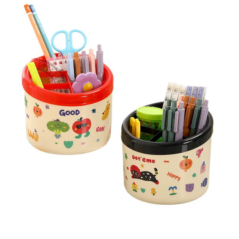 Cartoon cute pens holder, high quality plastic table pencil case for elementary school students