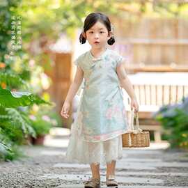 2026春夏新款汉服女童春秋款连衣裙儿童中国风古装超仙唐装公主裙