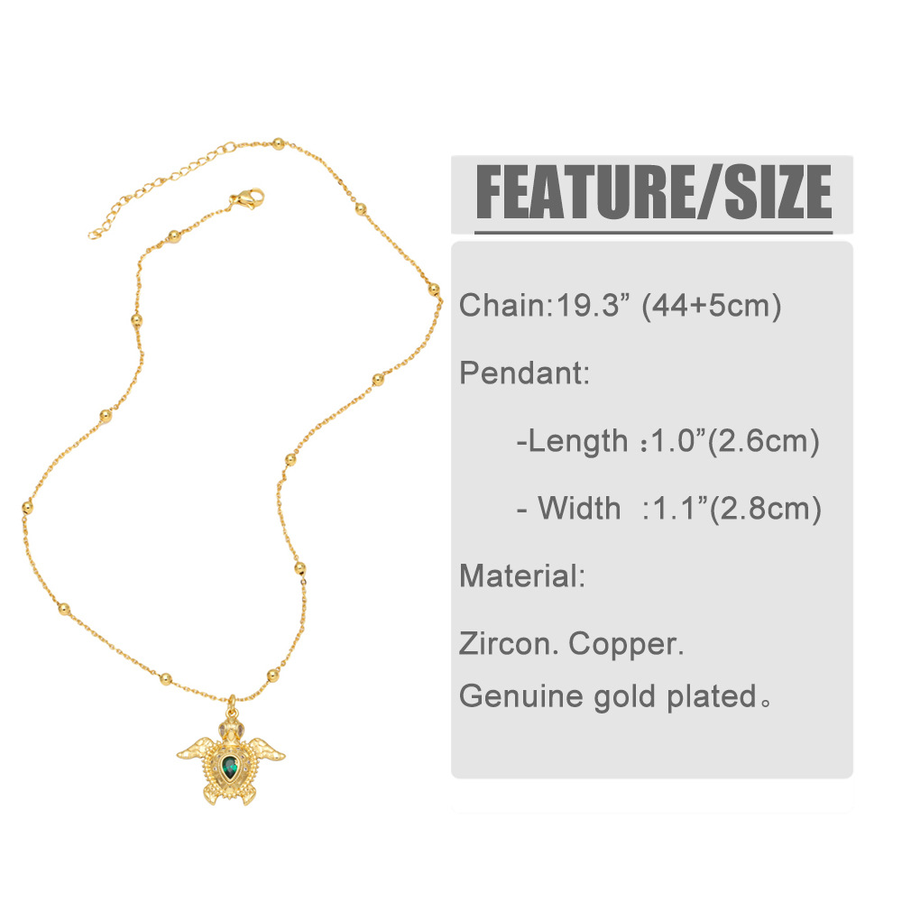 Fashion Turtle Female Animal Bird Parrot Pendant  Zircon Copper Necklace