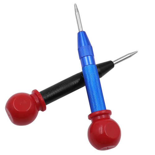 Automatic center punch with handle, marking starting hole positioning marker, firing pin window breaker-like punch