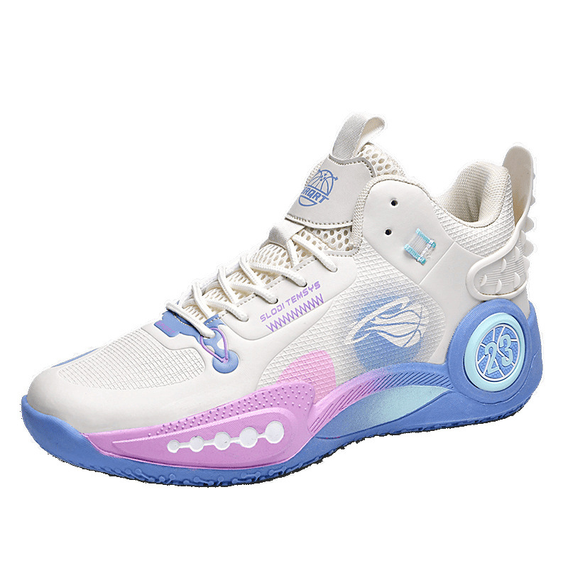Zapatillas de baloncesto para estudiantes de primaria y secundaria Zapatillas antideslizantes de combate real de piso de concreto para jóvenes Zapatillas azules de corte bajo para hombres y niños James