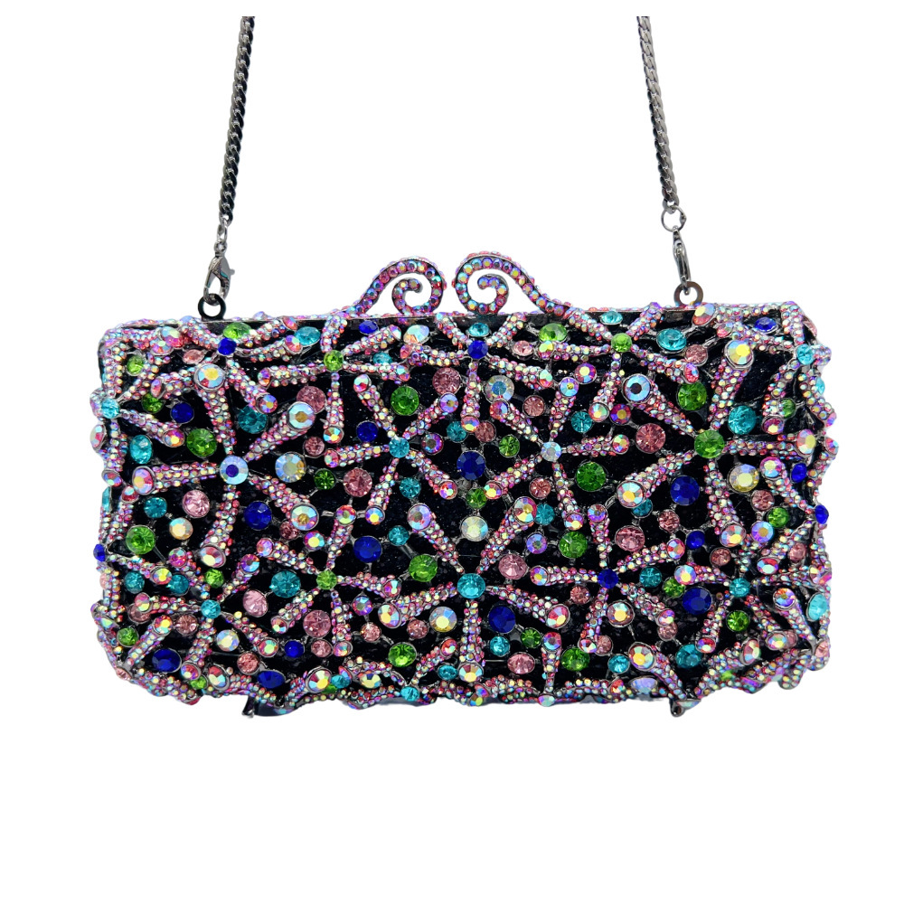 Nuevo paquete de cena de diamantes transfronterizos bolsas tridimensionales de animales bolsas de diamantes completas bolsas de mano clutch nuevo color negro