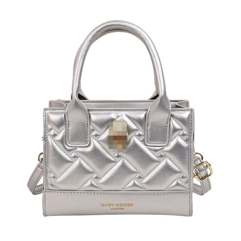 Bolso de PU transfronterizo nueva tendencia charol rombo pequeño cuadrado bolso de mensajero de un solo hombro de alta gama de nicho