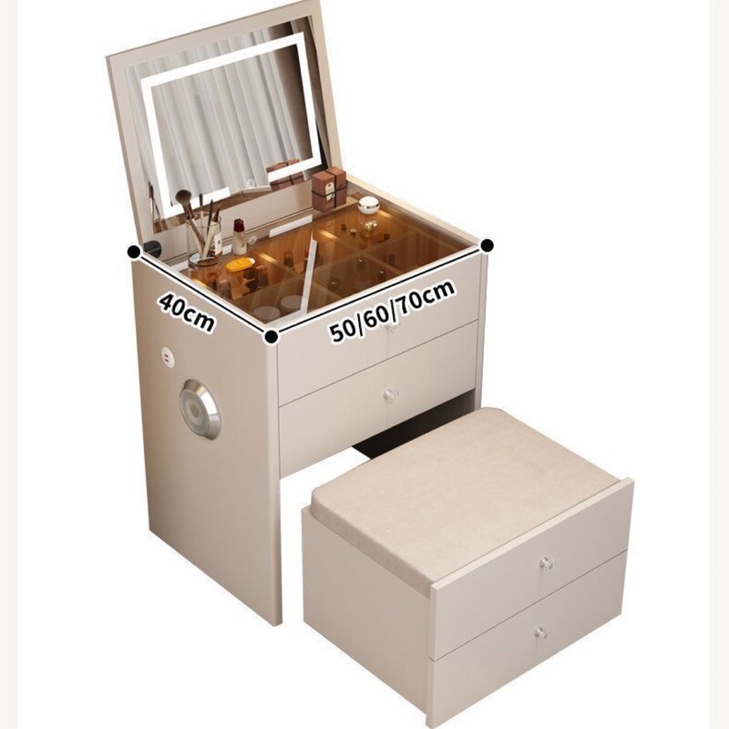 マスターベッドルームドレッシングテーブル折りたたみオールインワンベッドルーム小さなアパートドレッシングテーブルベッドサイドチェストシンプルなドレッシングテーブルミラーフリップトップ|undefined