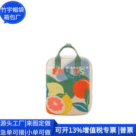 跨境帆布儿童书包 国潮帆布双肩背包 时尚RPET幼儿园袋 定制工厂