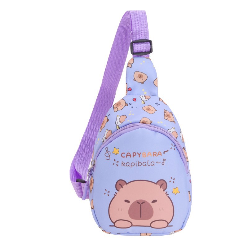 2025 nuevo bolso infantil caricatura lindo capibara bolso de pecho impresión extranjera mini mochila infantil