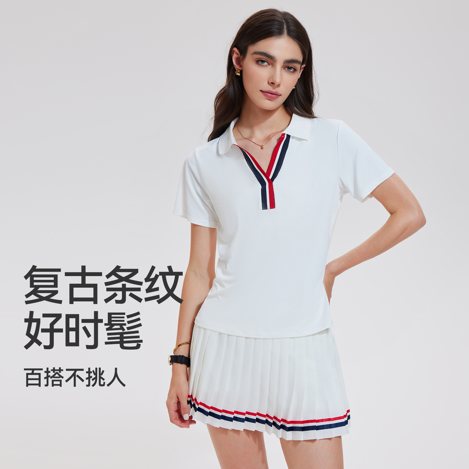 Camiseta deportiva de color de alta gama, ropa de tenis de mujer, polo de mangas cortas, golf, secado rápido, chaqueta transpirable