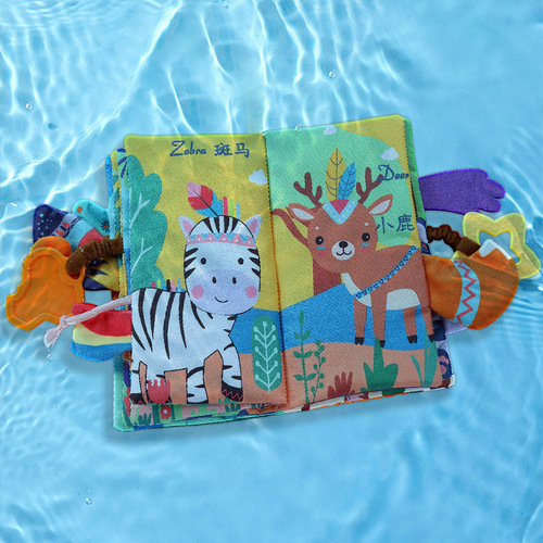 Baby Tail Cloth Book Baby Development Brainpower Tear-proof Cloth Book Children's Ring Paper Three-dimensional Cloth Book Early Education Toy