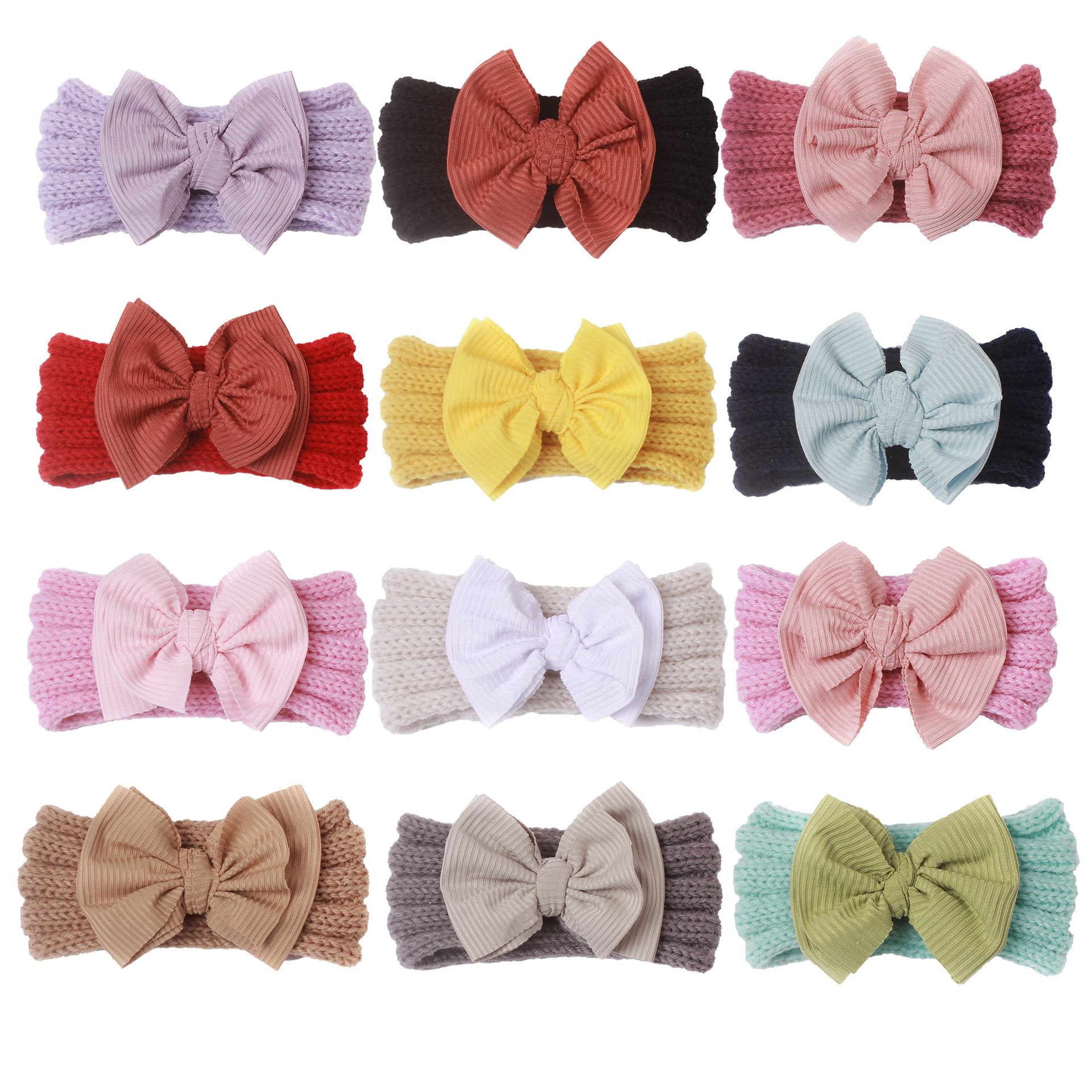 Fashion Solid Color Polyester Bowknot Hair Band 1 Piece display picture 2