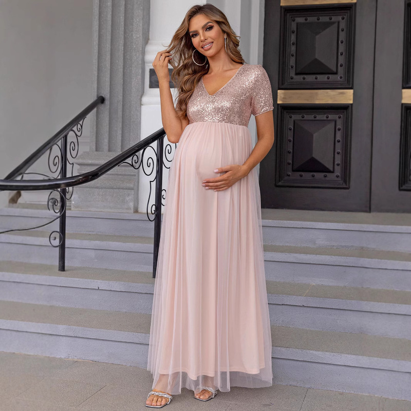 Sequin Lace Maternity Dress Sequin Lace Maternity Dress