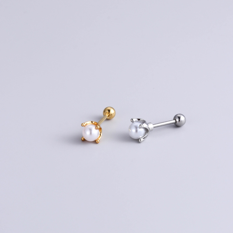 Ear Studs Classification 1 Piece Quantity Holiday, Street Occasion 1 Piece Ear Cartilage Rings & Studs Fashion Devil'S Eye Flower 316L Stainless Steel Copper Inlaid Zircon