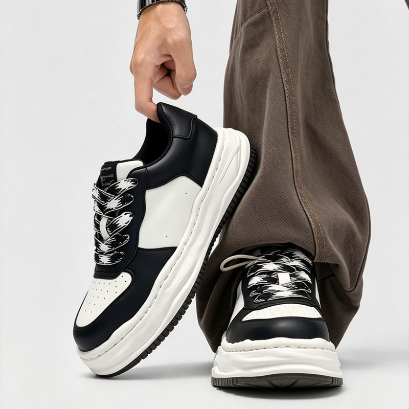 【Li Xiaogao】Fashionable Niche Casual Trendy Black Thick-Soled Sneakers with 7cm Hidden Height Increase Inside the Shoe for Men and Women 【Li Xiaogao】Fashionable Niche Casual Trendy Black Thick-Soled Sneakers with 7cm Hidden Height Increase Inside the Shoe for Men and Women