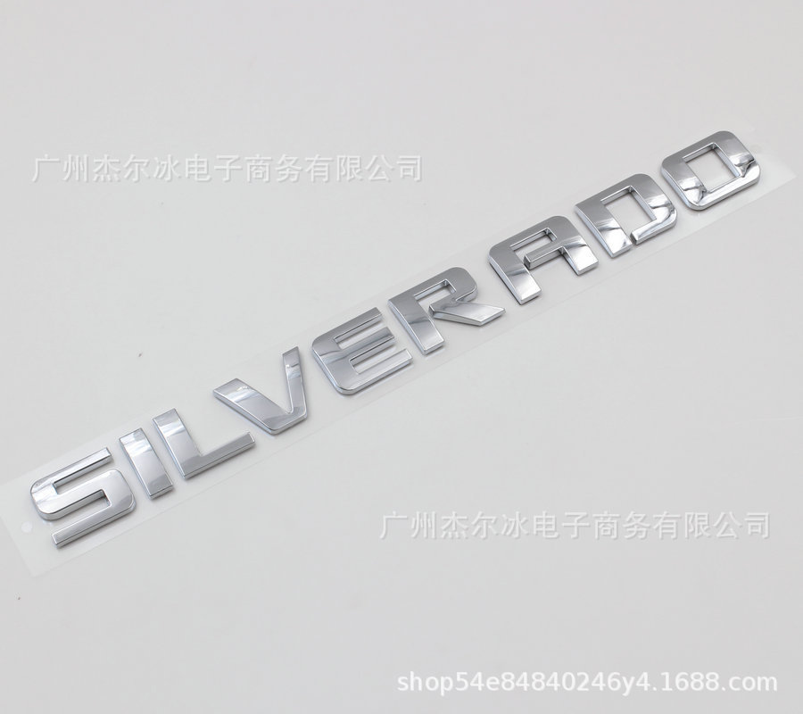 Suitable for Chevrolet Silverado pickup truck logo ABS tail box labeling English letters modified labeling