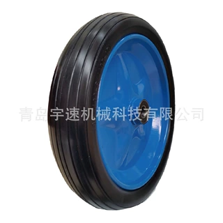 14英寸350-10聚氨酯PU发泡轮免充气轮手推车货仓车工具车轮子