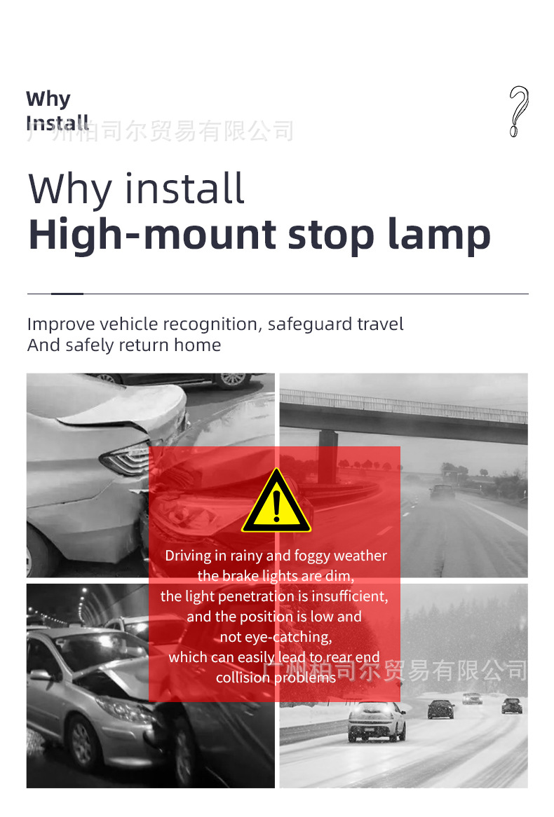 Cross-Border New Model Car Led High-Position Brake Light Warning Light Strip with Multiple Functions Including Sequential Turn Signal and Brake Light