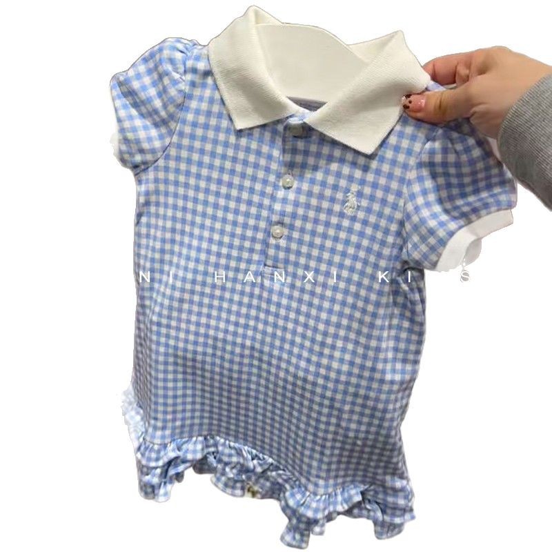Qianqi ropa infantil para niñas Lange encaje vestido de princesa nueva chica de verano nicho vestido de cuello polo