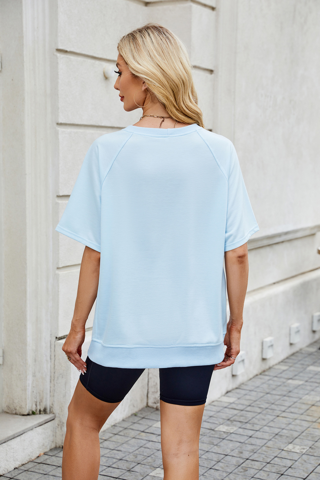 281g Weight Half Sleeve Sleeve Length Pullovers Placket Type Regular Sleeve Sleeve Type Rayon, Polyester Fabric Type Regular Top Length T-shirt Tops Type Casual, Daily Occasion Round Neck Neckline Loose Fit Type Solid Color Pattern Summer, Spring Season Women's Gender Basic Style Wholesale Women's Basic Solid Color Half Sleeve T-Shirts 6