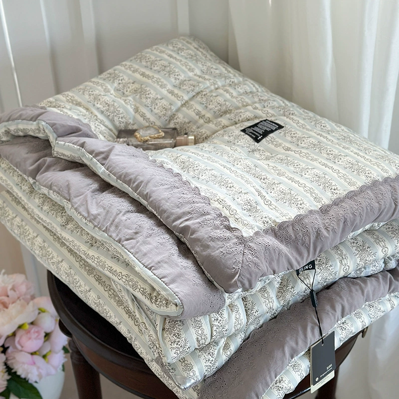 Вязаное хлопковое одеяло во французском стиле для двуспальной кровати, утолщенное для весны и осени, зимнее теплое одеяло «все в одном» для одного человека, можно стирать в машине для всех сезонов.