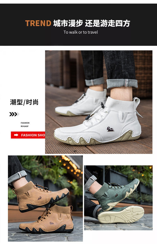 Bốt Martin cổ cao unisex dáng thể thao, đế bằng, mũi tròn — C8005 kaki, C8005 màu xám, C8005 màu đen, C8005M kaki lót nhung chi tiết 2