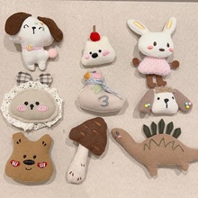 韩版儿童卡通布艺胸花小动物胸针甜美可爱小熊兔子充棉服装配饰