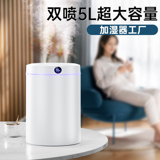 5L large capacity double spray humidifier usb home mute bedroom office night light digital display humidifier wholesale