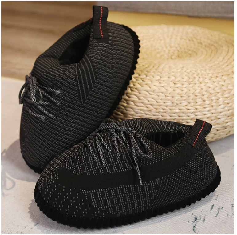 Tiktok mismo estilo parodia zapatos de grasa Coco pareja Zapatillas de algodón volver al futuro casa piso Kang hebilla 1 zapatos de algodón