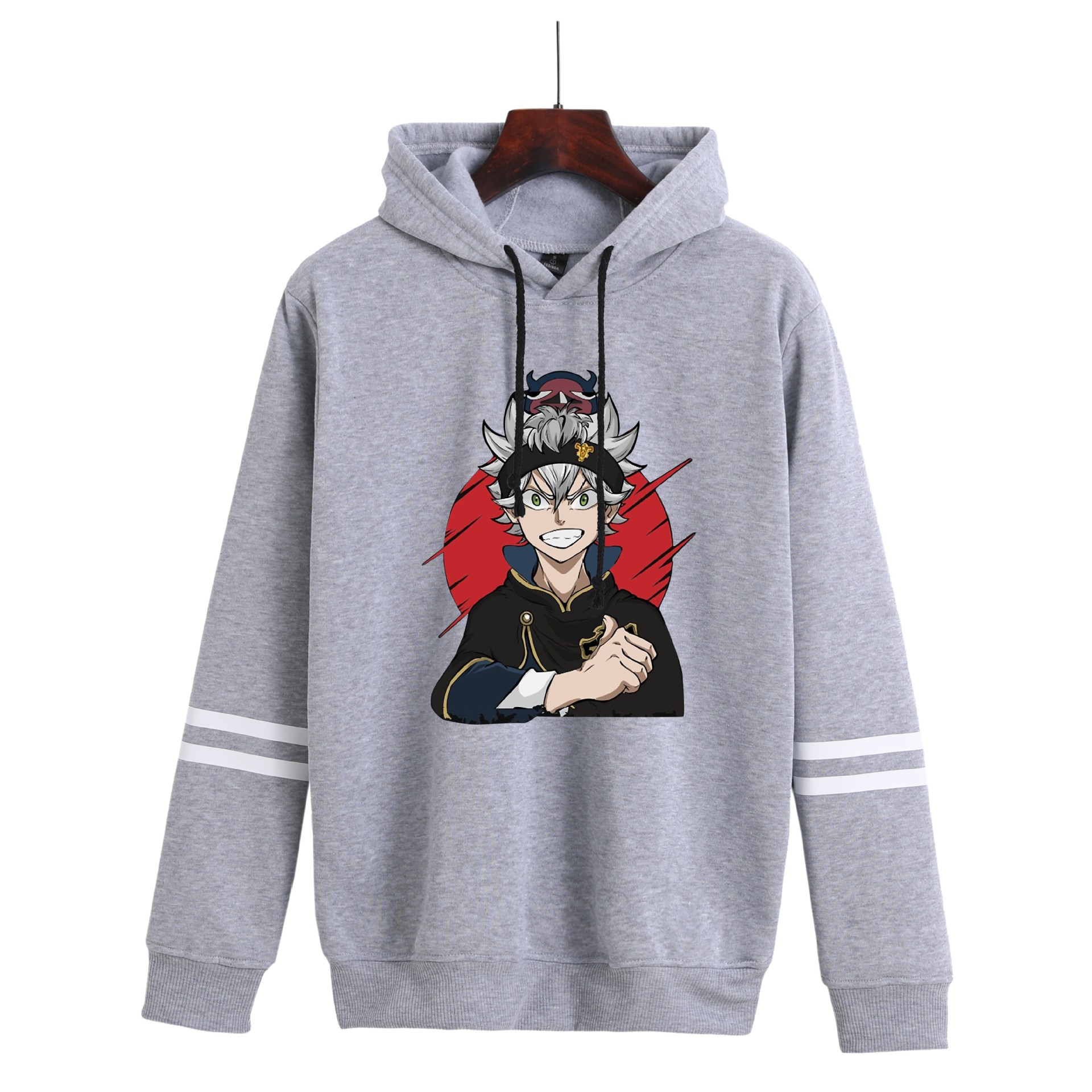 Nuevo suéter de comercio exterior, periféricos de animación, Black Clover, suéter con capucha con estampado digital de trébol de cuatro hojas negras