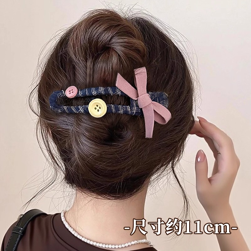 甜美蝴蝶结鸭嘴夹发夹女2025新款高级感大号盘发鲨鱼夹子发卡头饰|undefined