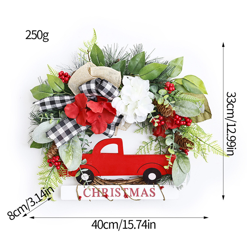 クリスマスガーランド装飾品人工模擬緑植物籐フロントドア花輪吊り下げノックフォード松葉逆さガーランド|undefined