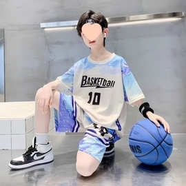 男童篮球服套装夏季新款帅气透气速干薄款宽松中大童装运动两件套