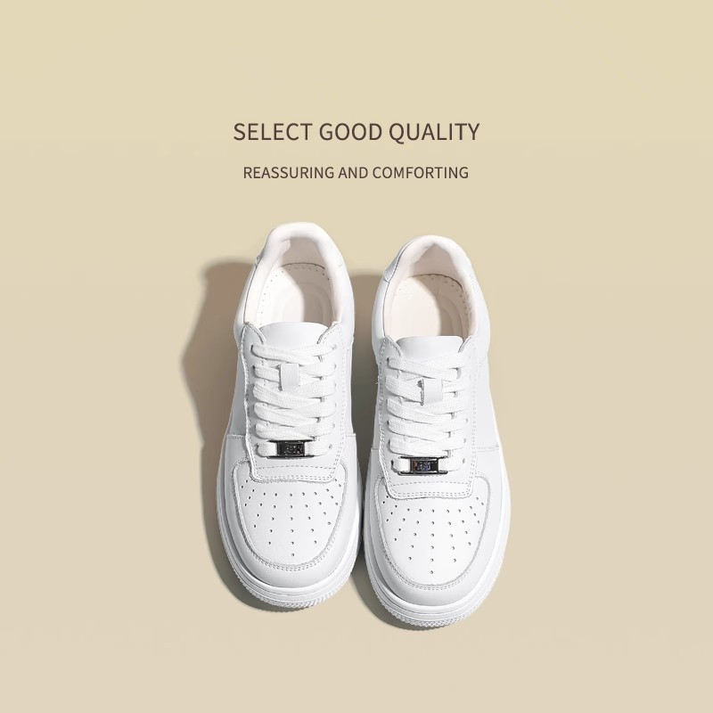 White Sneakers for Women 2026 New Thick-Soled Student Casual Sneakers Men's Popular Air Force Aj One Versatile Sports Shoes