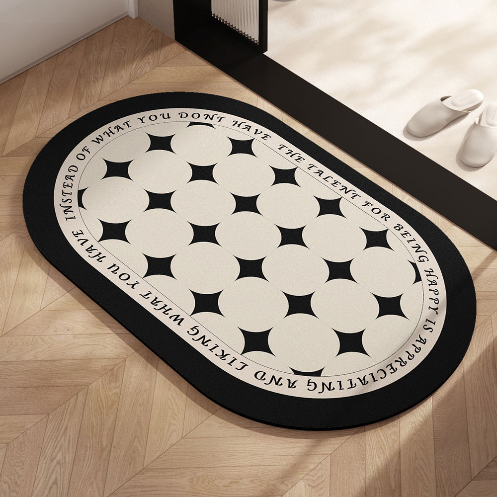 Baño de piso de baños circular puerta de baño pie de barro de algas de absorción de agua puerta de secado rápido de cojín antideslizante de secado rápido