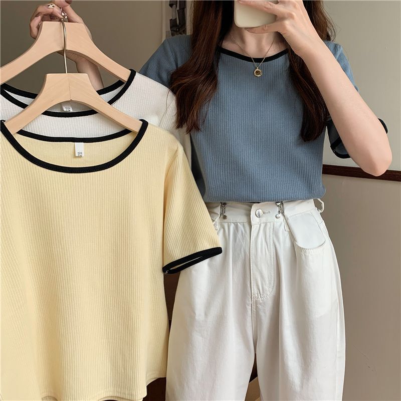 Plus Size Women's ShorT-sleeved T-shirT Summer 2024 New FaT SisTer Mm VersaTile Slimming Look Belly-covering Top CloThes Trendy