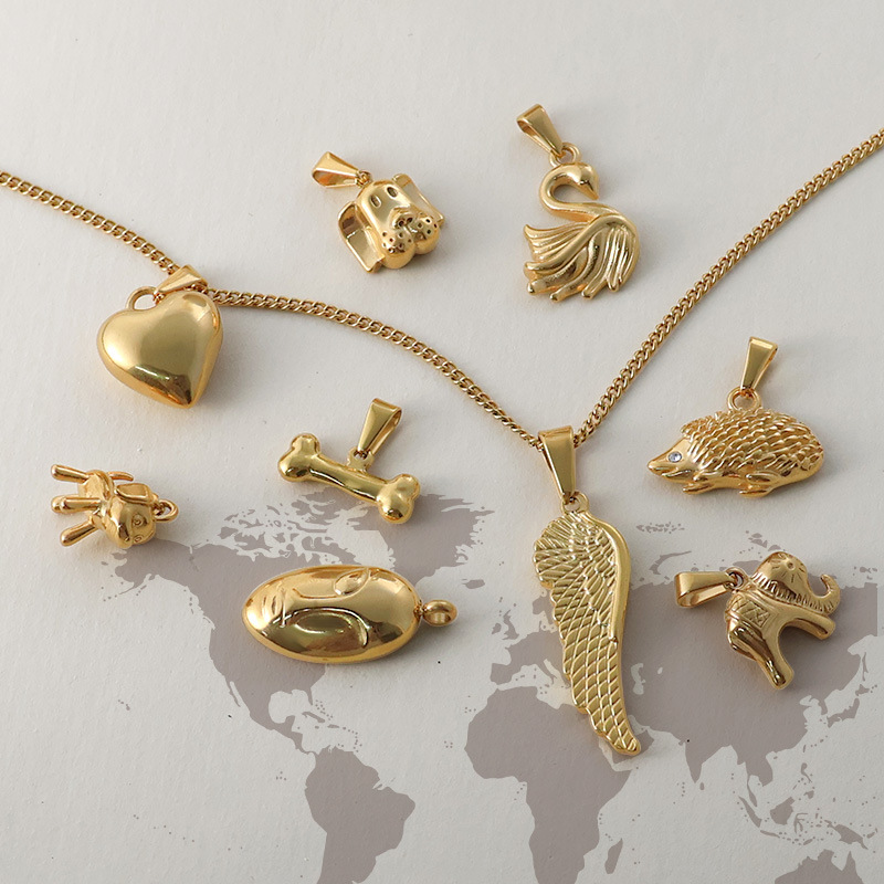 10g Weight Pendant Jewelry Making Type Real Gold Plated Plating Material 1 Piece Quantity Holiday, Daily Occasion 304 Stainless Steel Material Geometric Pattern Unisex Gender Retro Style Waterproof Non Tarnish, Plating Craft 1 Piece 304 Stainless Steel Real Gold Plated Geometric Pendant 5