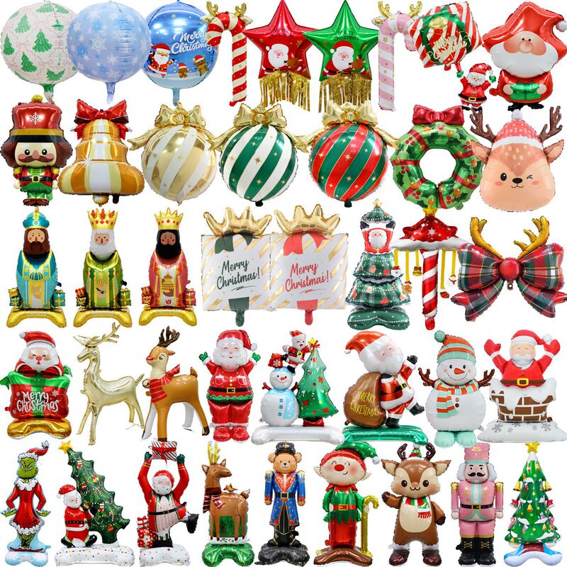2026 new Christmas Santa Claus aluminum foil balloons, Christmas monster reindeer, bow-shaped balloons, Christmas balloon decorations 2026 new Christmas Santa Claus aluminum foil balloons, Christmas monster reindeer, bow-shaped balloons, Christmas balloon decorations