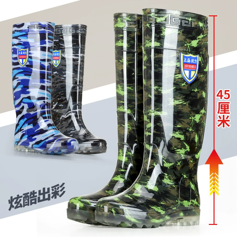 Прямые поставки с фабрики, нескользящая износостойкая резиновая обувь, защитные сапоги из ПВХ, резиновые сапоги для защиты труда, высокие мужские водные сапоги оптом