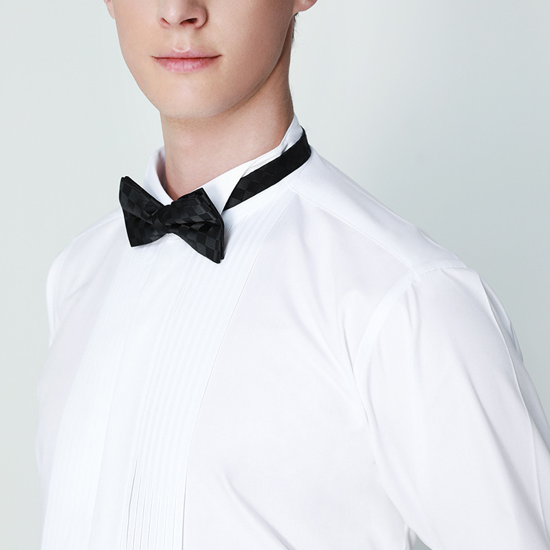 New French Style Dress Shirt Wedding Groom Best Man Shirt Event Banquet Performance Costume Group Send Bow Tied