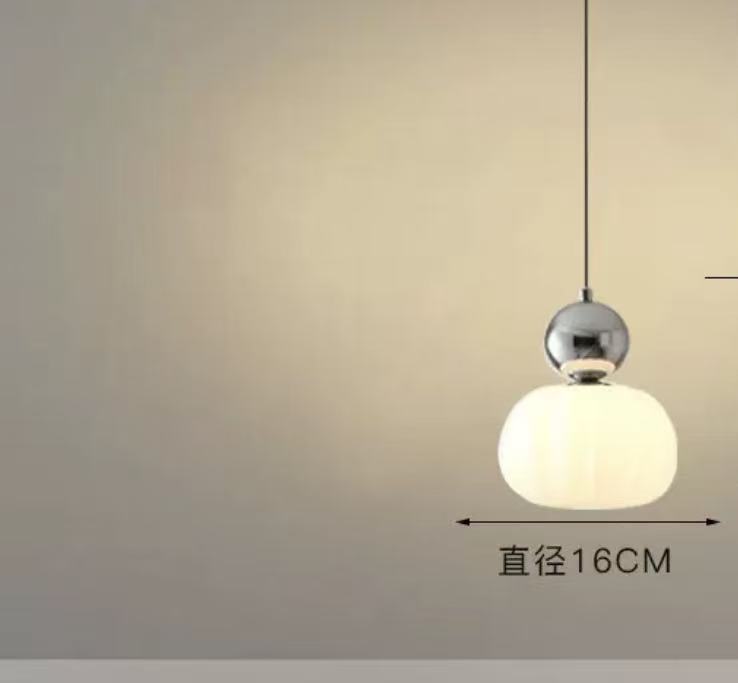 北欧餐厅灯具奶油风浪漫卧室吊灯简约儿童床头吊灯现代创意南瓜吊|undefined