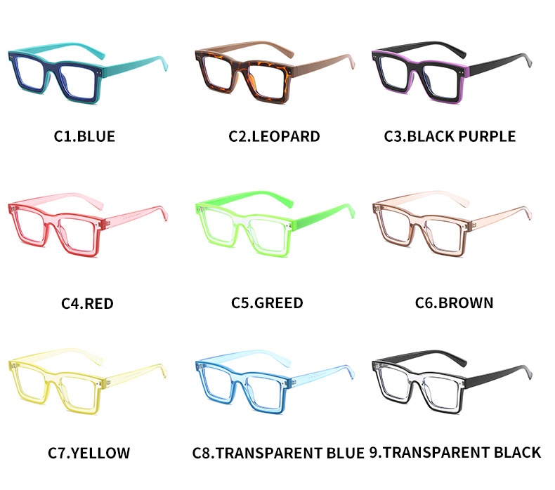 Daily Occasion Color Block Pattern Unisex Gender Simple Style Style Simple Style Color Block Ac Square Full Frame Optical Glasses