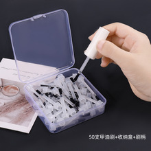 新款美甲带手柄一次性平头甲油刷拆卸方便美甲专用一次性工具套装