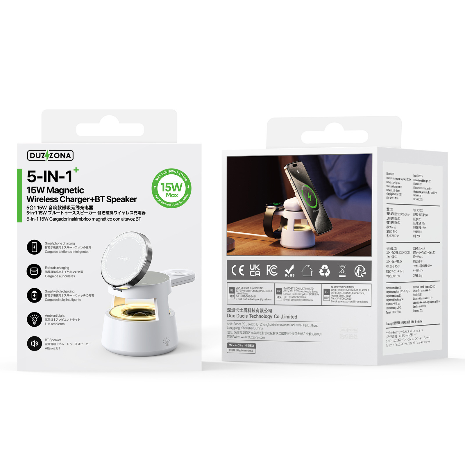 Cargador inalámbrico cinco en uno magnético adecuado para teléfonos móviles de Apple, auriculares, relojes, audio, carga inalámbrica, regalos al por mayor