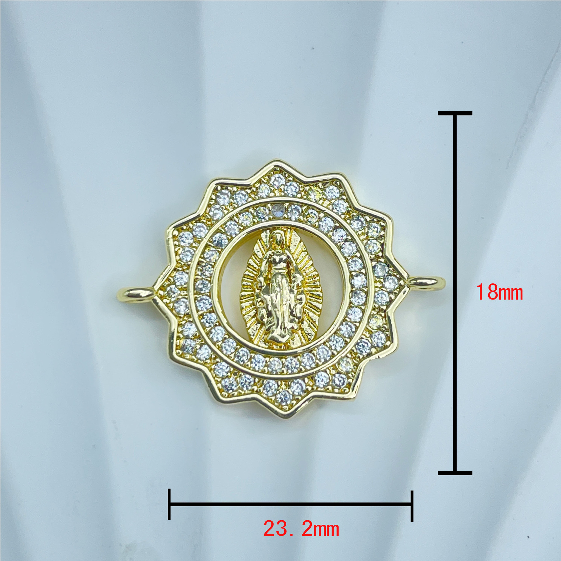 Pendant, Connectors Jewelry Making Type 1 Piece 23.2*18mm Copper Zircon Human Geometric Virgin Mary Pendant Connectors Jewelry Accessories
