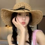 大帽檐新款海边镂空草帽