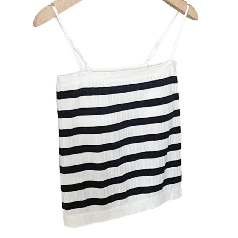 Contraste de color rayado Punto Belleza espalda camisola montaña fija las mujeres interior y exterior desgaste bottoming chaleco Delgado