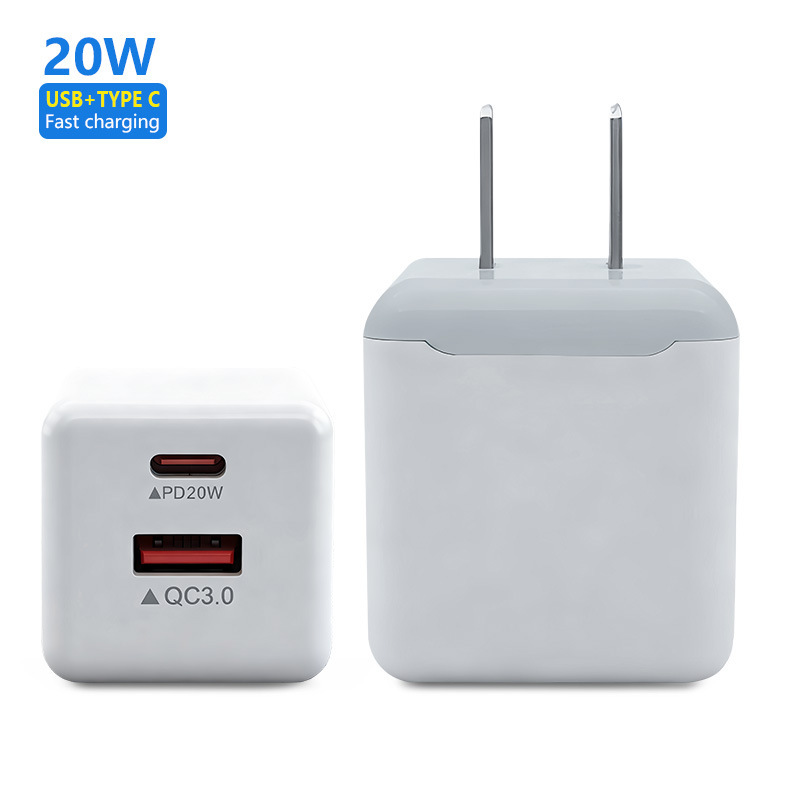 Pd3.0 20W Dual-Port Mini Charger Suitable for Iphone17 Charger iPad Tablet Dual-Port Fast Charging Head