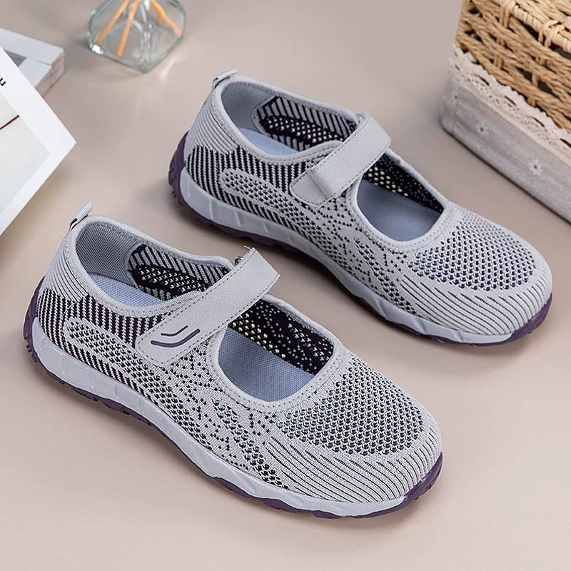 Широкие ноги толстые ноги большие размеры пожилая мама обувь мягкая подошва нескользящая ходка обувь старая пекинская ткань обувь бабушка сетка танцевальная обувь