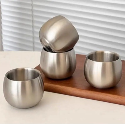 Cross-Border Stainless Steel Double-Layer Insulated Coffee Cup, Milk Cup, Anti-Scald Tea Cup, Stainless Steel Coffee Cup, Juice Cup