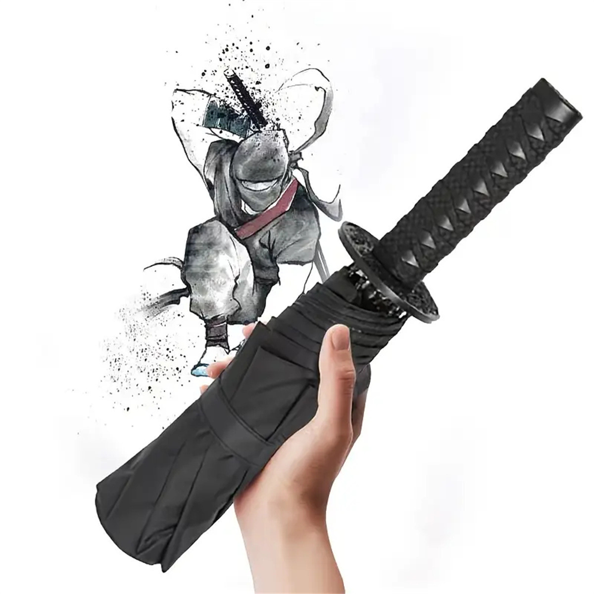 Cross-border Japanese-style creative 70% off umbrella, samurai umbrella for men, personalized sword anime folding umbrella, Korean version