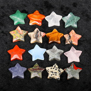 Natural Crystal Raw Stone 3.0 Five-Pointed Star Ornaments DIY Hand-Held Jewelry Accessories Kidsren's Teaching Strange Stones Colorfulful Stones