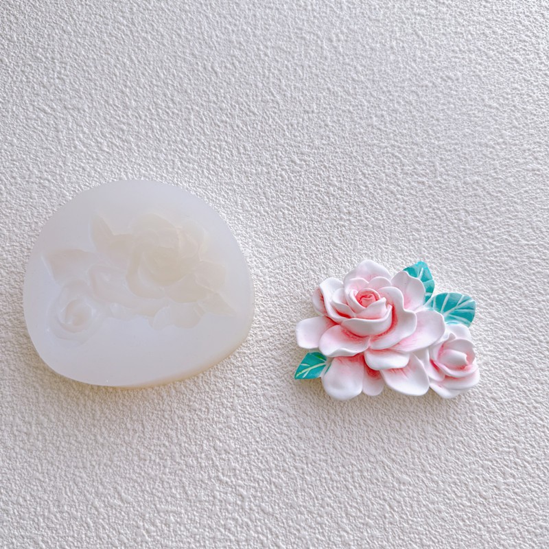 Gardenia flor huevo molde de silicona hecho a mano decoración la torta yeso masa epoxi aromaterapia vela Accesorios